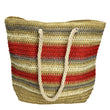 Load image into Gallery viewer, Stripe Straw Tote