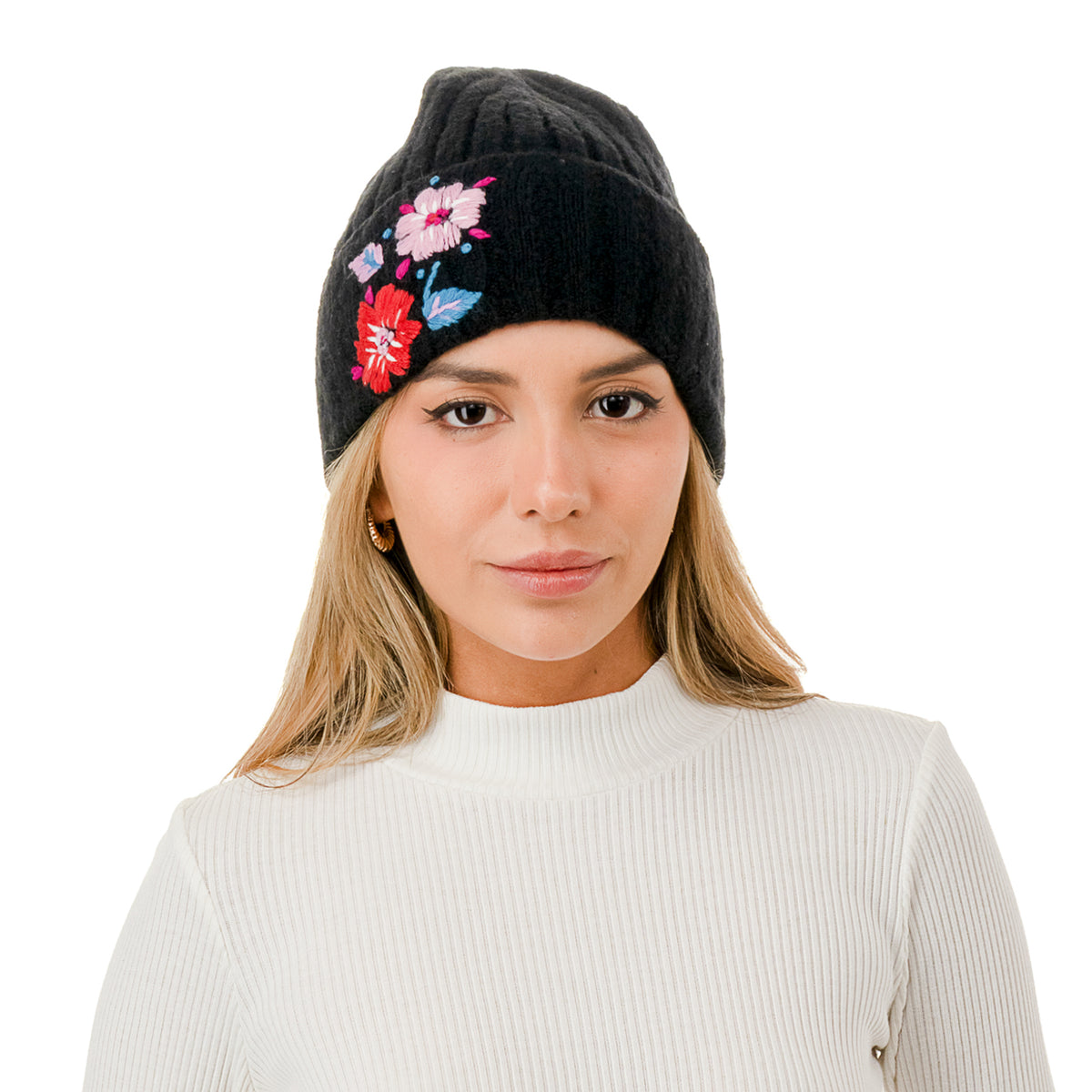 Flower Embroidered Beanie – Marcus Adler