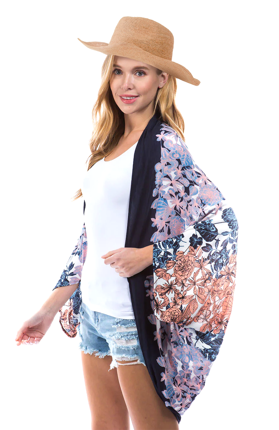 Frontier Breeze Duo: Raffia Packable Cowboy Hat + The Spencer Kimono