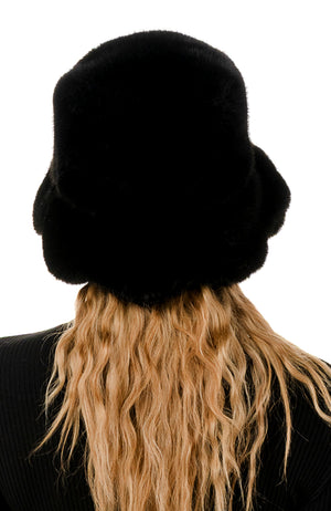 Scalloped Faux Fur Bucket Hat