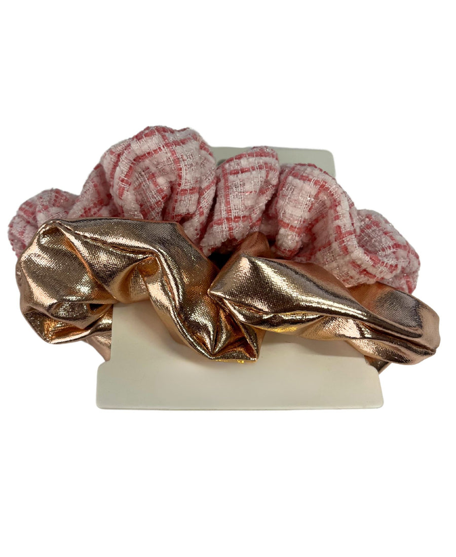 Tweed & Metallic Scrunchie Set
