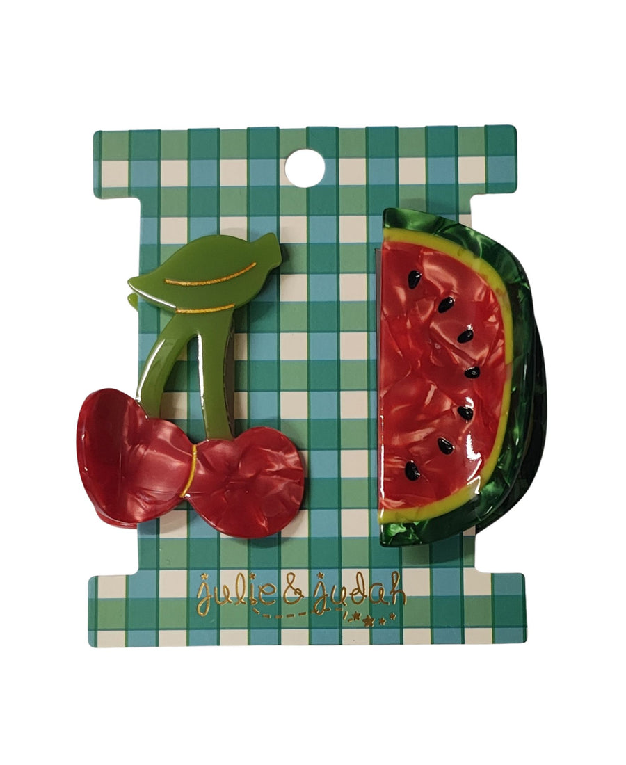 Cherry Watermelon Claw Clip 2 Pack