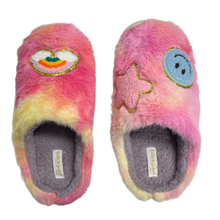 Fuzzy Patch Slippers