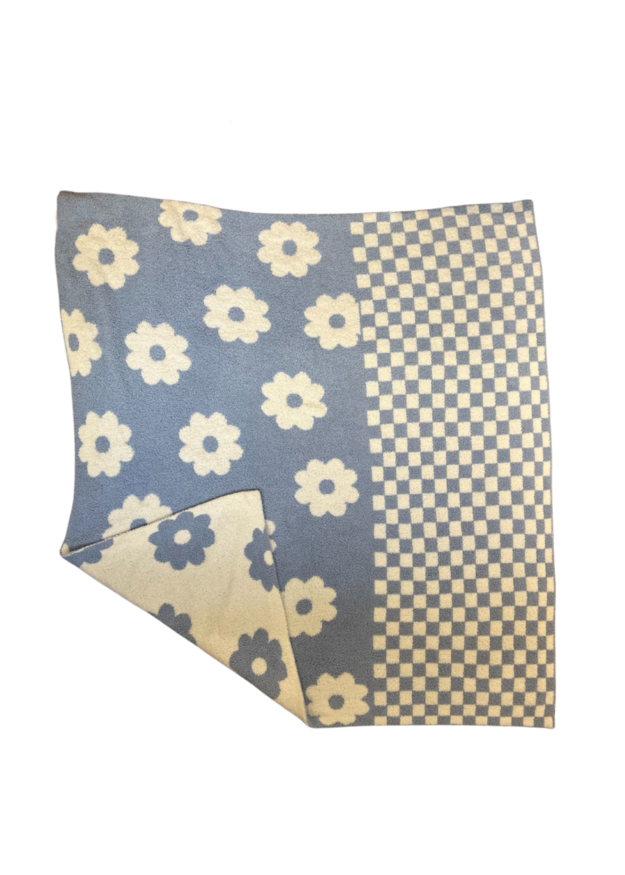 Cozy Checkered Flower Blanket