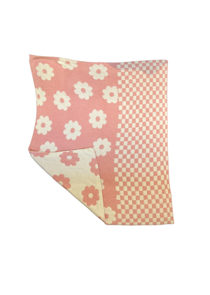 Cozy Checkered Flower Blanket