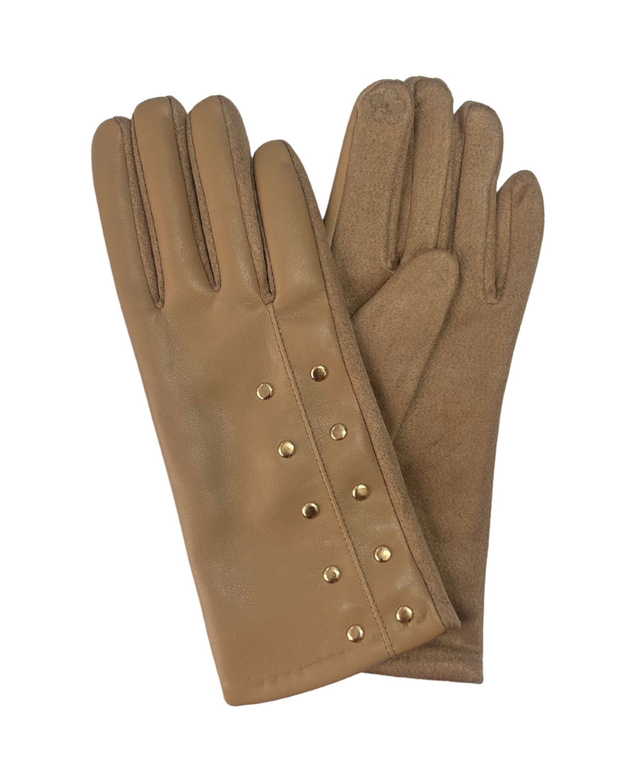 Vegan Leather Glove with Studs