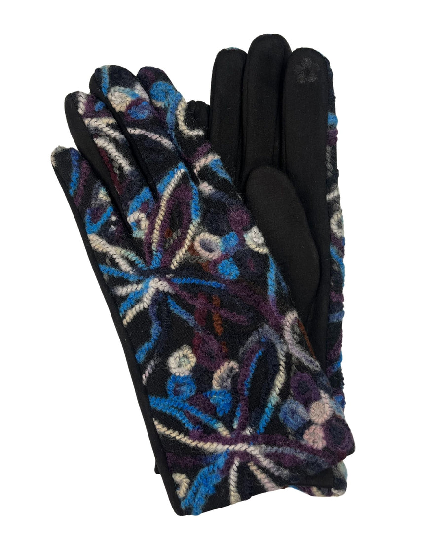 Vegan Suede Yarn Print Glove