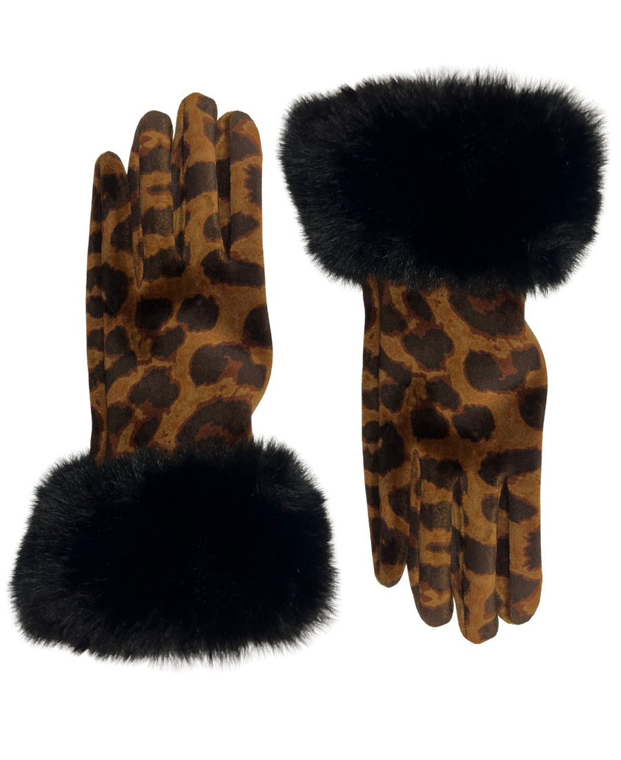 Velvet Cheetah Print Glove