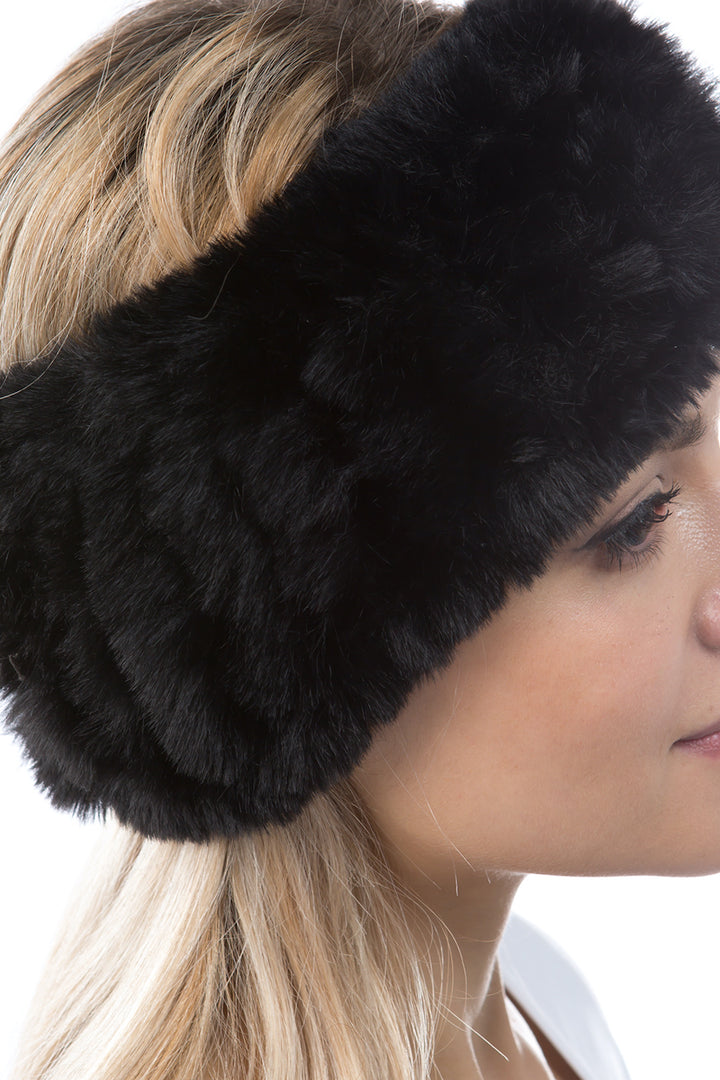 ?HP?2021 Marcus Adler Bijou Black Faux Fur & Stretch Knit Headband Pearls FAUX FUR – Marcus Adler main image 4